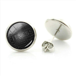 BOUCLE D’OREILLE FITNESS -IMAGE RONDE EN ACIER