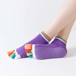 COLORED 5-TOE SOCK FOR SOFT GYM - Vignette | LE BOX DU FITNESSĀ®