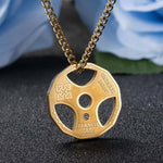 FITNESS NECKLACE - SILVER OLYMPIC BAR DISC - Vignette | LE BOX DU FITNESSĀ®