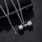 FITNESS NECKLACE - DISCREET STAINLESS DUMBBELL - Vignette | LE BOX DU FITNESS®