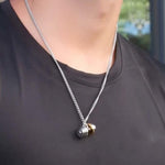 FITNESS NECKLACE - DUMBBELL FITNESS BICOLOR TRENDY - Vignette | LE BOX DU FITNESSĀ®