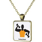 COLLIER FITNESS - PLAQUE POSING CULTURISTE VINTAGE - Vignette | LE BOX DU FITNESS®