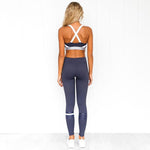 SPORTS OUTFIT - LEGGINGS AND BRA IN NAVY BLUE - Vignette | LE BOX DU FITNESS®