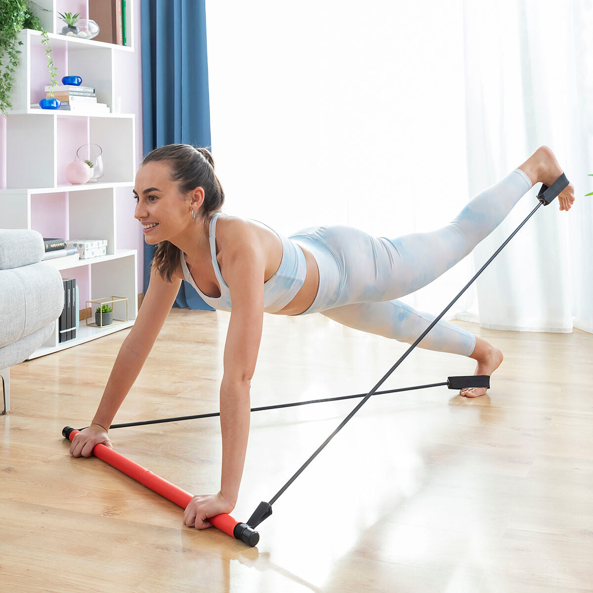 Barre de Fitness avec Élastiques