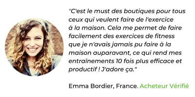 témoignage de emma sur notre boutique le box du fitness. matériel, accessoire, vêtements, coaching, bijoux, déco maison dans un univers fitness pour les fans de remise en forme pour tous