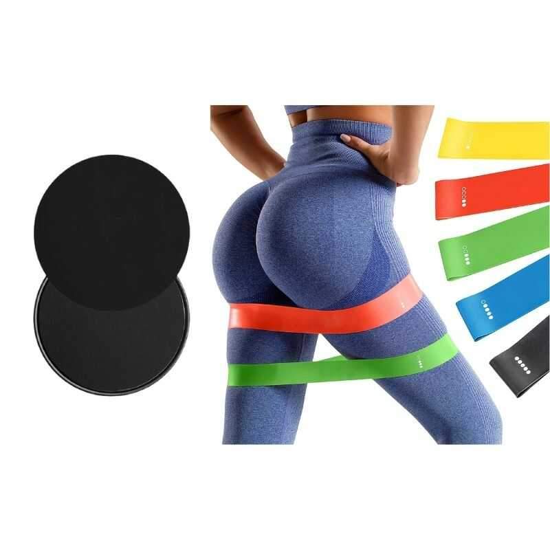 sliders-noir-mini-bande-de-resistance-multicolor-fessiers