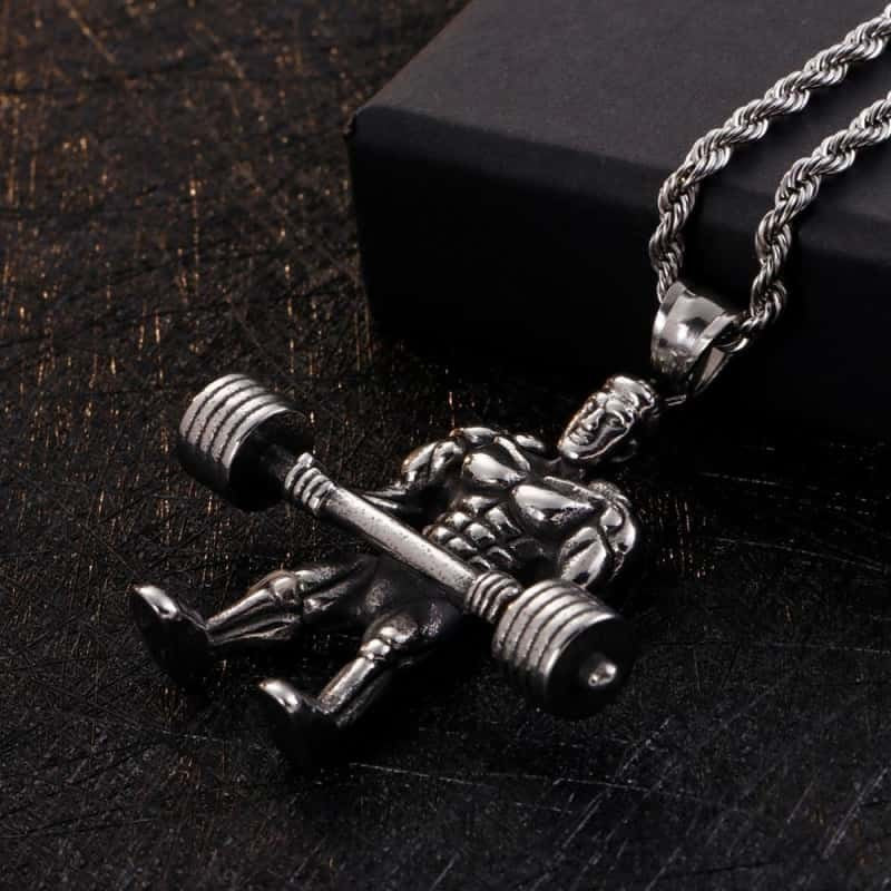 COLLIER FITNESS - MUSCLOR EN DÉVELOPPÉ MILITAIRE HALTÈRE