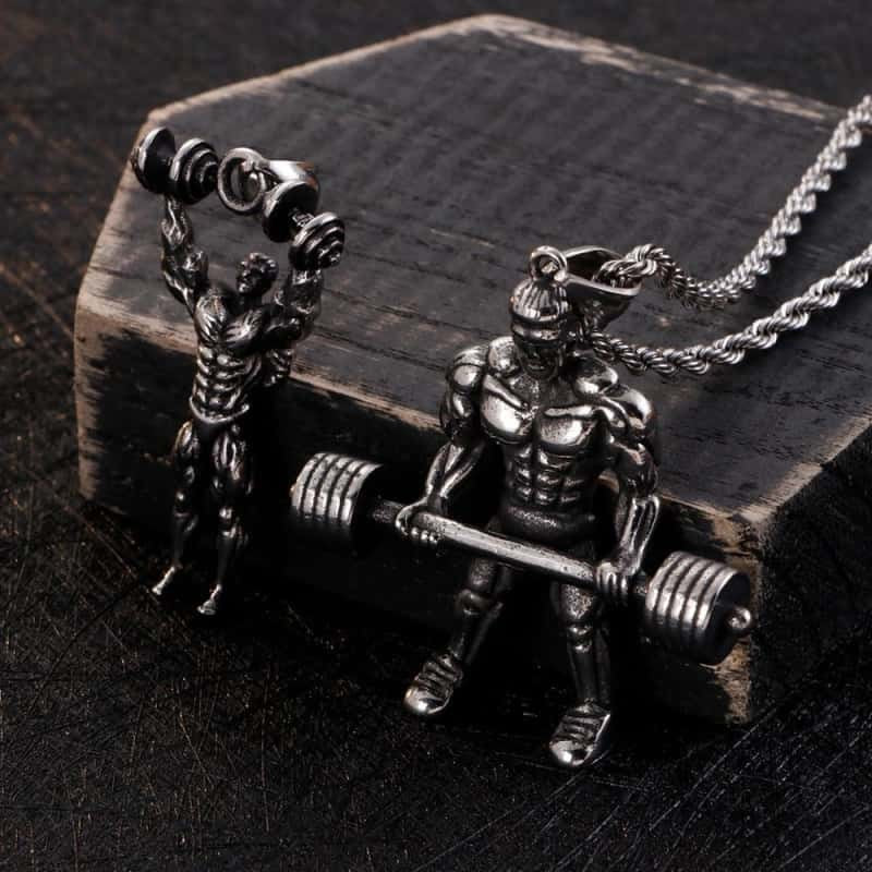 COLLIER FITNESS - MUSCLOR EN DÉVELOPPÉ MILITAIRE HALTÈRE
