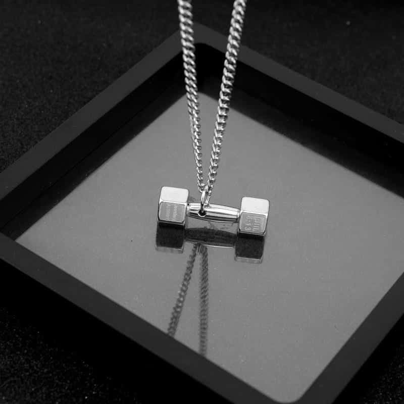 COLLIER FITNESS - PENDENTIF HALTÈRE