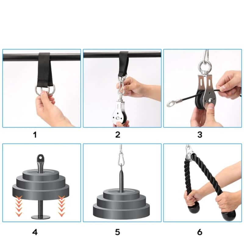 Corde extension triceps avec poulie et cable
